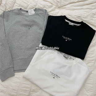 NEW BALANCE女款IU同款NB极简时尚休闲圆领卫衣5CC13022-WT-BK-GR