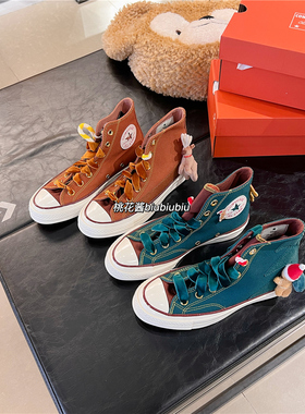 Converse匡威圣诞限定1970S绿棕色小鹿高帮帆布鞋A07978C A07979C
