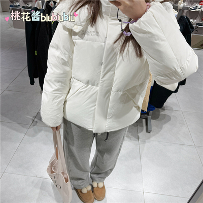 NB冬季女款白休闲保暖面包羽绒服