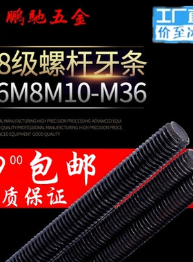 8.8级通丝螺杆全牙丝杆全螺纹牙条M27M30M33M36M42M48M52M56M64