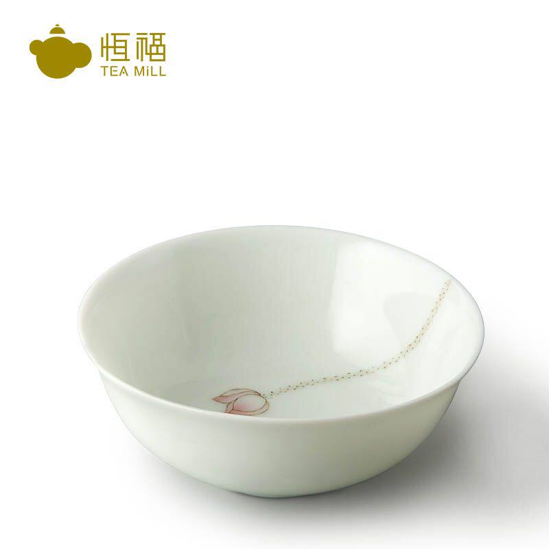 恒福正品功夫茶具  釉中荷花品杯 白瓷普洱红茶品茗杯