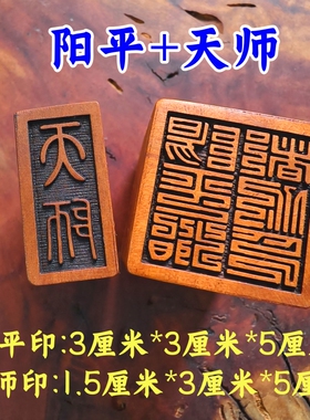 龙虎山张天师印道士法印雷击枣木印章阳平治都功印天师小号3厘米