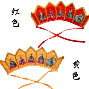 帽子道家用品绣品莲花五佛冠 五老冠 道士帽僧帽法师法帽影视道具
