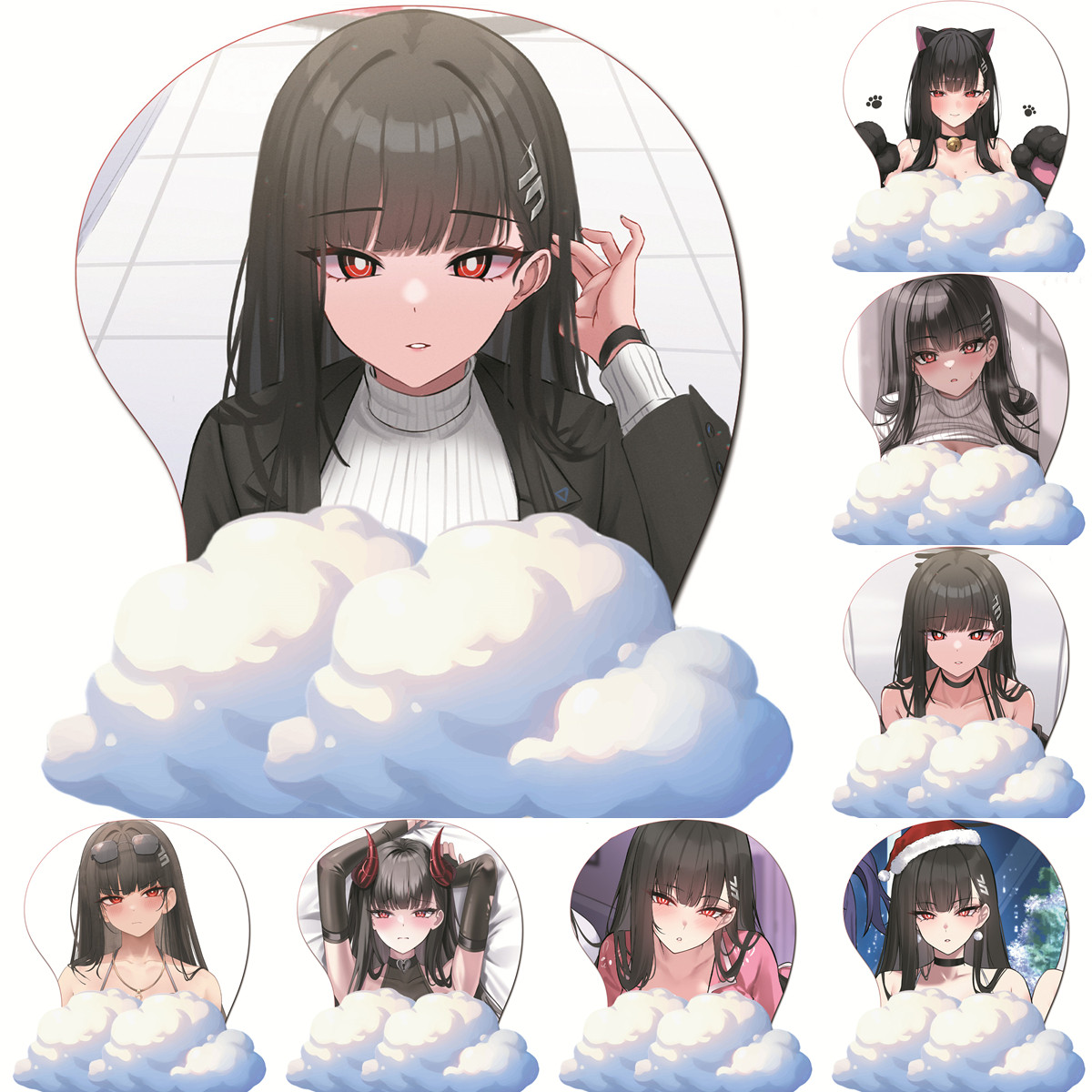 碧蓝档案调月莉音3D鼠标垫硅胶护腕软垫RIO未央美女游戏周边