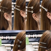 2628阿jiD清仓发夹一字夹系列水晶豆豆一字夹刘海侧边夹横夹