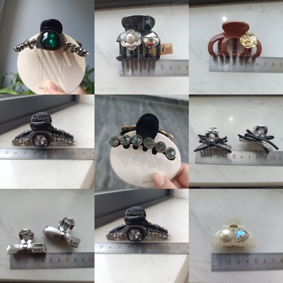 专柜山茶花咖色南瓜发夹抓夹