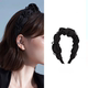 豆家黑色高级感褶皱精致蝴蝶结发箍阿JID赫本风头饰尾货2535