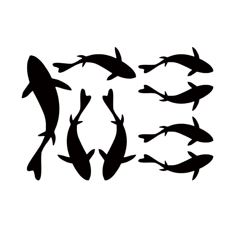 小鱼创意贴纸车身车尾后档划痕贴