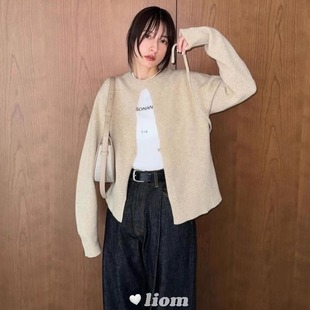 日本CLANE松本前开叉设计感ins小众2way羊毛圆领显瘦针织上衣女