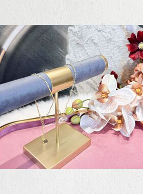 铜合金合成锆石项链 法式千金风时尚字母项链 女款 锁骨链