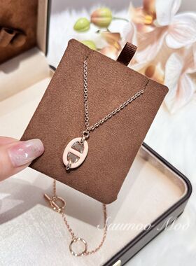 铜合金合成锆石项链 小众女锁骨链法式轻奢时尚经典项链OT扣