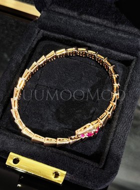 铜合金合成锆石手镯 【鸿运当头】法式时尚蛇骨手镯 高级感轻奢气