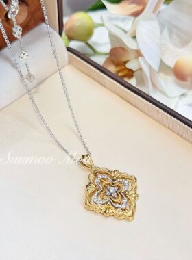 意大利歌剧院风旋转花双色项链