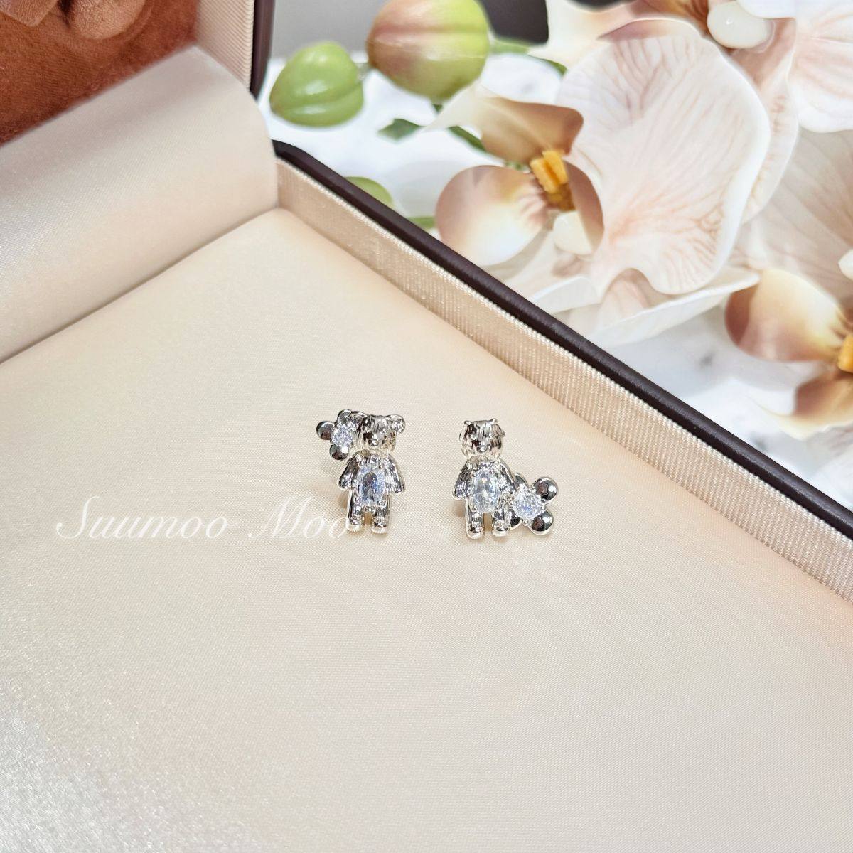 铜合金合成锆石耳饰 精致时尚金色小熊耳环,饰品/流行首饰/时尚饰品新,耳环,淘宝优惠券,粉丝福利购,淘宝优惠卷