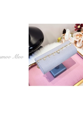 铜合金合成锆石手链 法式时尚轻奢风爱心间星星吊坠手链精致首饰