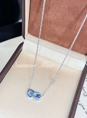 轻奢时尚新款蓝色马蹄项链手链