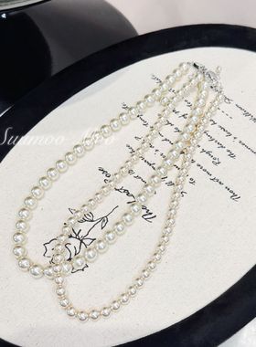 简约优雅日常百搭施家珠珠项链 6-8MM