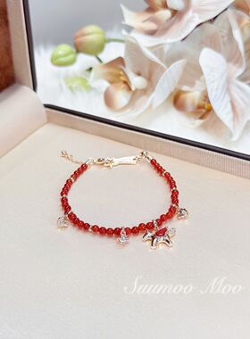 【骏马腾飞】国风时尚红色小马吊坠珠珠玛瑙珠珠手链