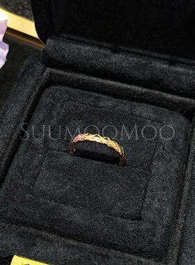 铜合金合成锆石戒指 法式时尚交叉纹戒指