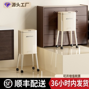 免弯腰高脚垃圾桶简约大容量加厚可移动带轮垃圾分类客厅厨房清洁