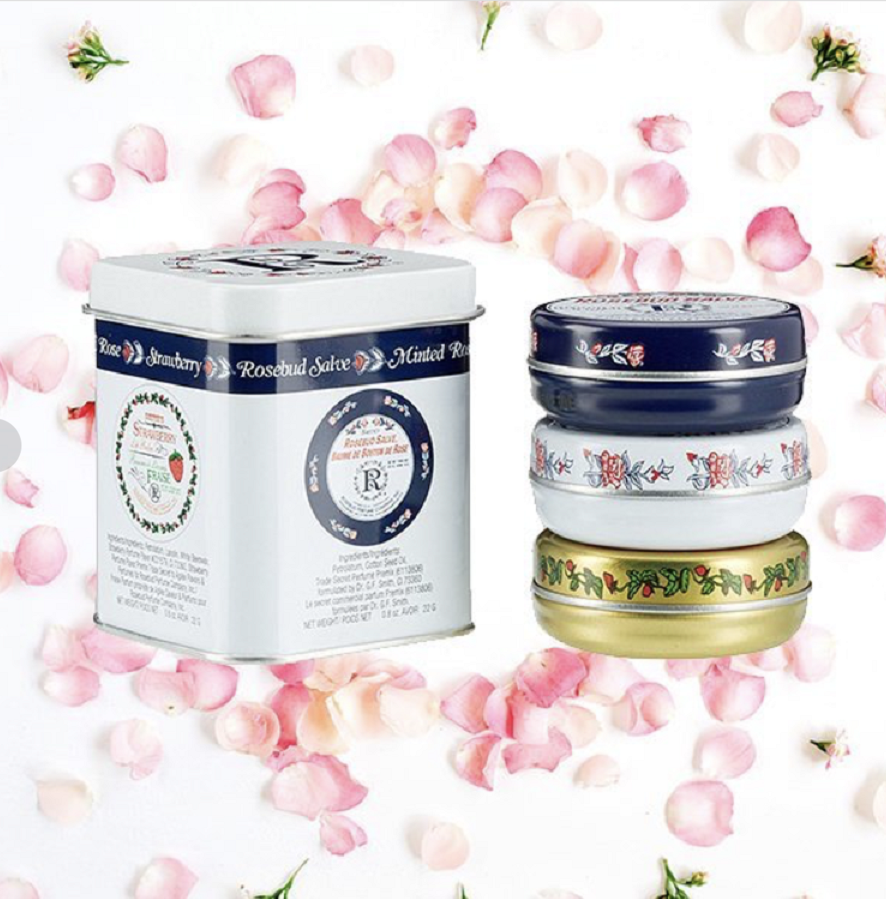 美国 rosebud 花蕾膏 套装 玫瑰 薄荷 草莓滋润保湿补水 22g 礼盒
