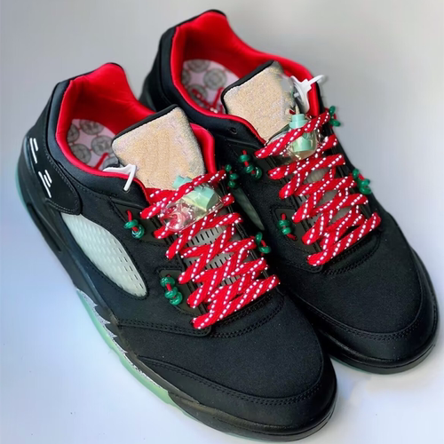 AJ5中国玉黑红反光鞋带