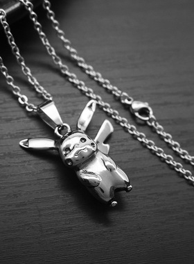日韩可爱挂件项链吊坠钛钢男女