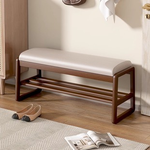 换鞋凳门口家用入户门轻奢高级感可坐鞋柜一体实木穿鞋凳进门凳