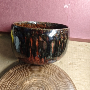 乐烧大樋烧抹茶碗建水 窑变釉陶 手作 茶亦居日本古美术W1