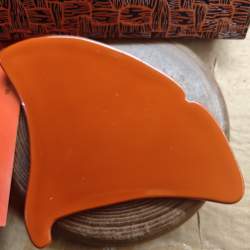 村上堆朱漆器 银杏叶形小漆盘和菓子皿 木胎 祖雅堂 日本漆器Q3