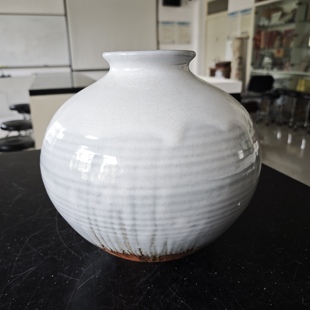 萩烧粉引白釉花瓶花器 茶亦居日本古美术CYS