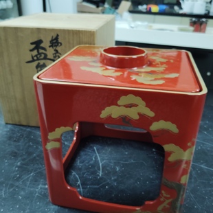 轮岛塗漆器金莳绘杯台付盏台 松竹梅 木胎 茶亦居日本古美术 CYS