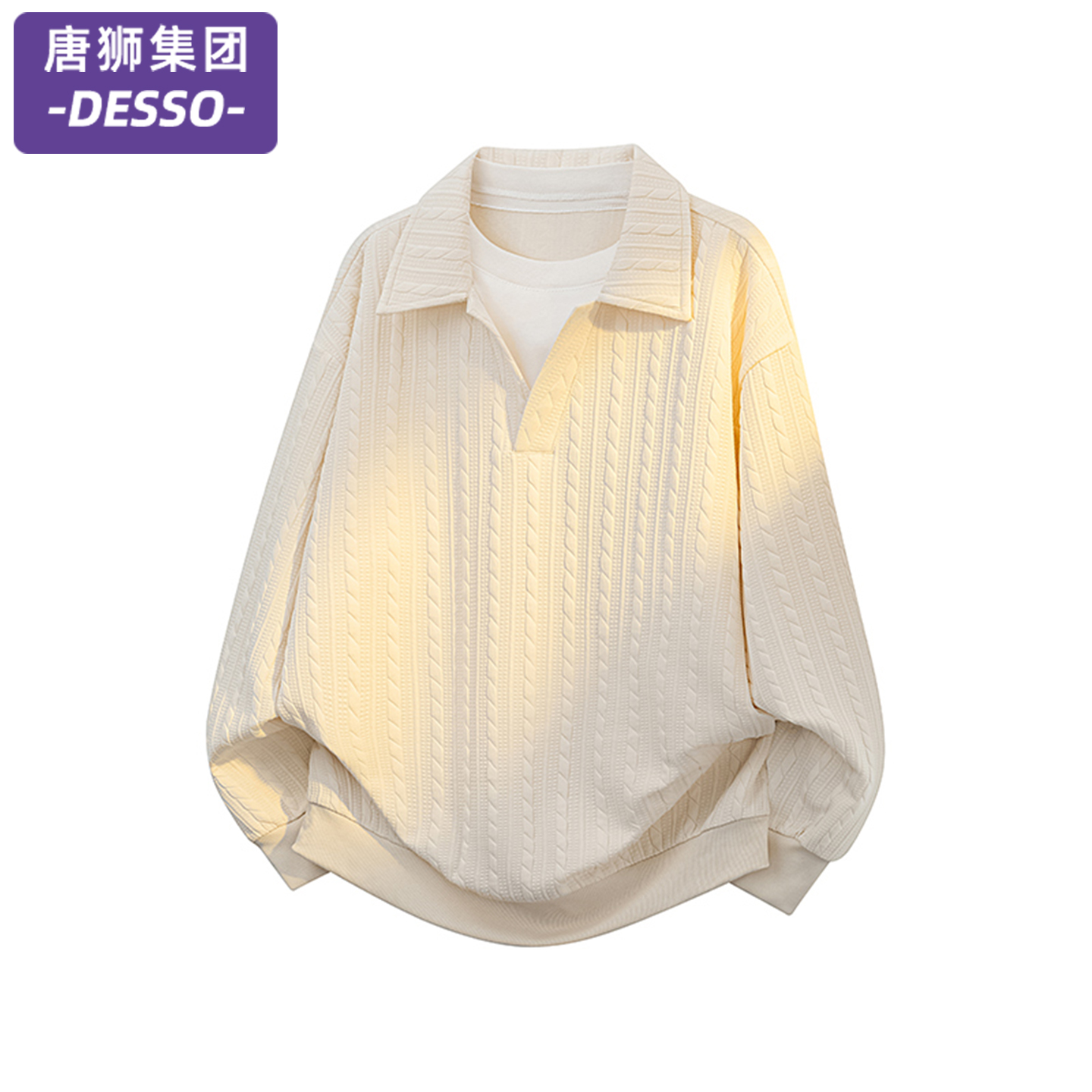 唐狮集团DESSO假两件拼接翻领卫