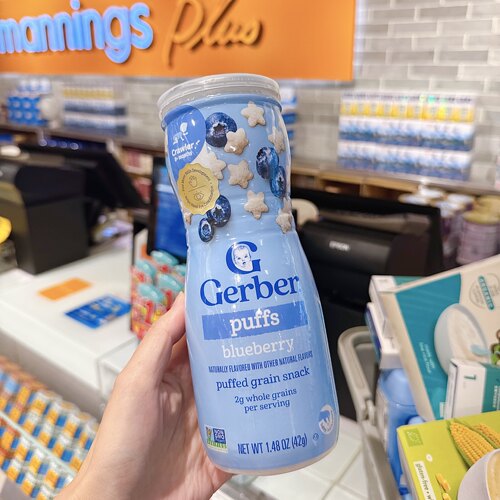 香港舜妈Gerber嘉宝星星泡芙香蕉味/草莓味//水蜜桃辅食零食婴儿
