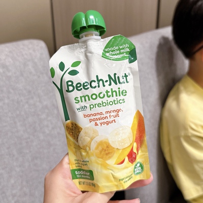 香港代购beech-Nut香蕉芒果热情果乳酸菌酸奶钙水果泥辅食无添加