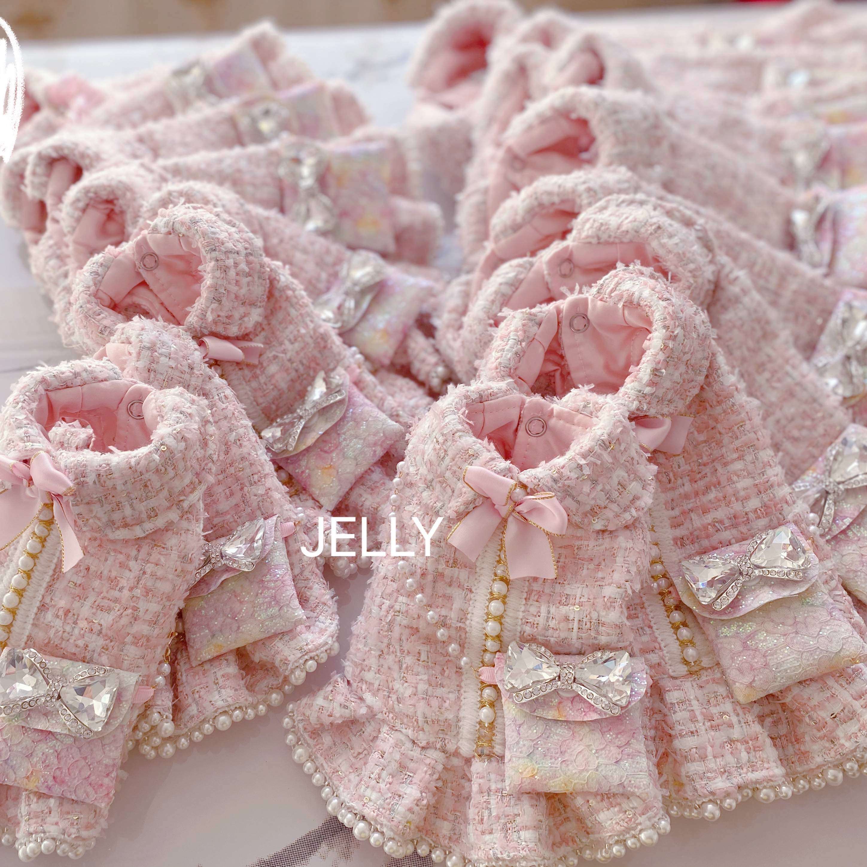「山茶系列」JELLY新品小香风粉色包包宠物猫狗衣服定制马尔济斯