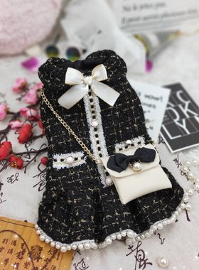 「山茶系列」JELLY果冻家黑色小香风秋冬新品宠物衣服高端手工