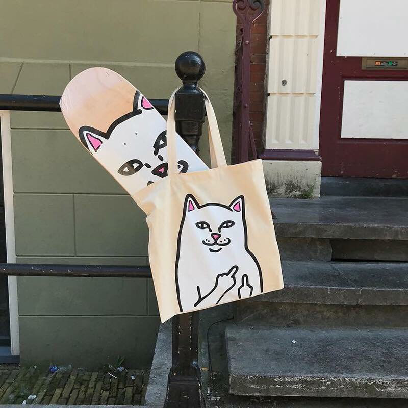 专柜正品RIPNDIP休闲手提包斜挎包Tote Bag中指贱猫贱手猫
