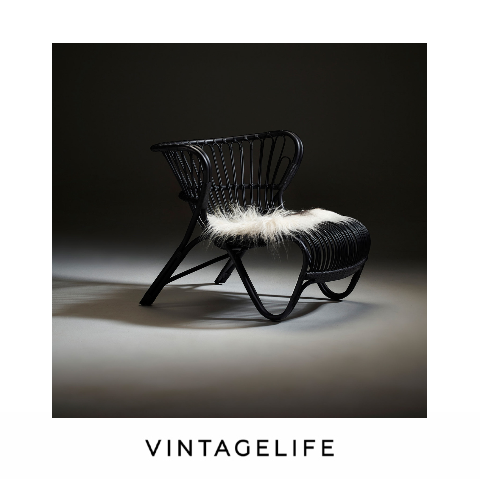 vintagelife | 丹麦sika design - fox lounge chair 藤编休闲椅