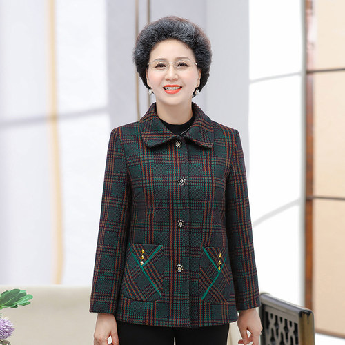 奶奶春秋外套女中老年人加绒衣服