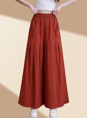 中老年女夏季松紧腰大码直筒裙裤