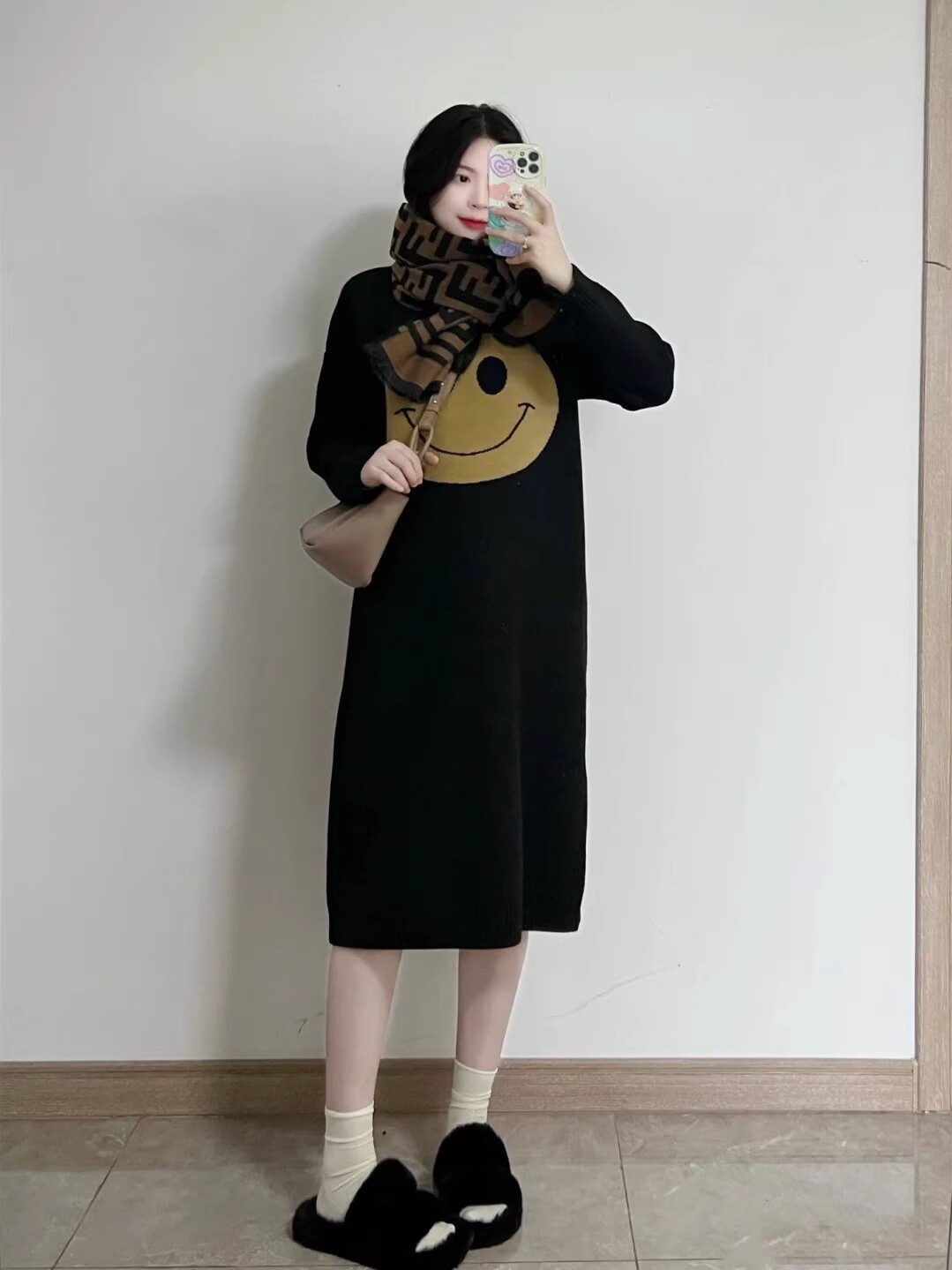 PREGNANT WOMAN AUTUMN DRESS FASHION 2023 NEW LOOSE PLUS SIZE LONG SLEEVE MID LONG LENGTH AUTUMN WINTER KNITTED OUTER WEAR AUTUMN