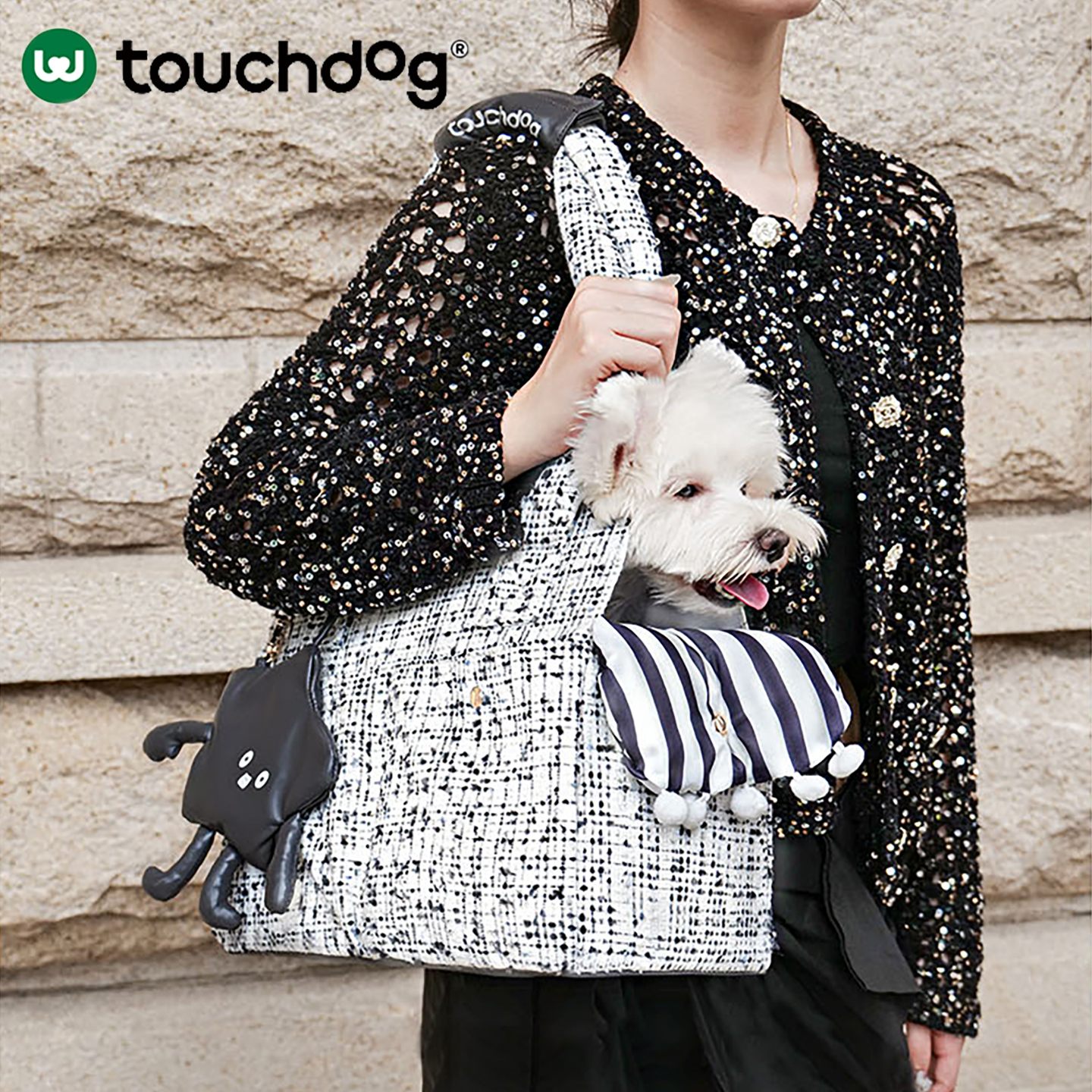 touchdog狗狗外出包单肩宠物包马尔济斯约克夏中小型犬小狗背包