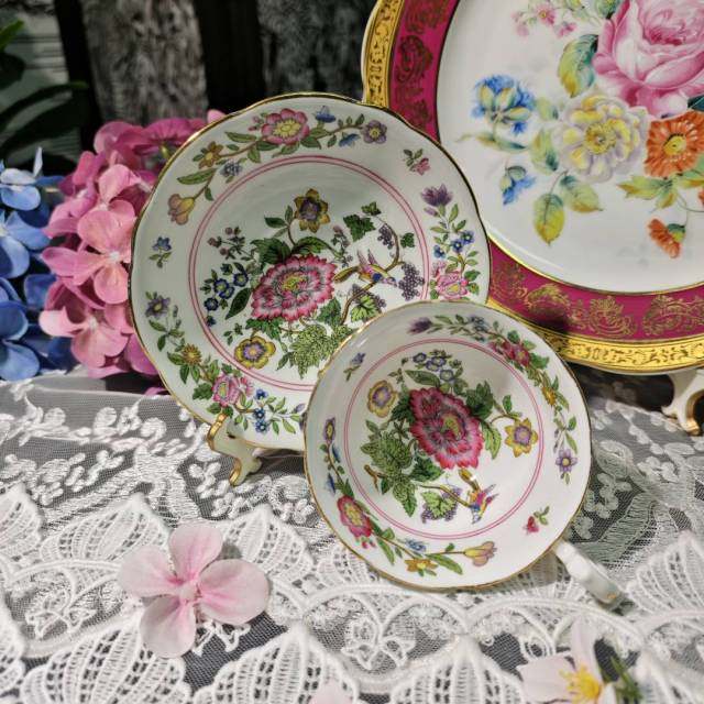西洋古董 aynsley 手绘牡丹 雀鸟 满花阔口骨瓷红茶咖啡杯碟 现货,餐饮具,咖啡杯,淘宝优惠券,粉丝福利购,淘宝优惠卷