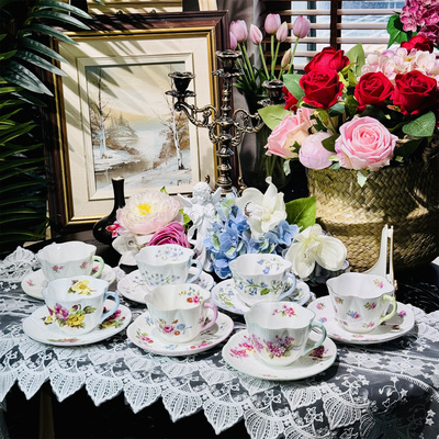 少女杯型咖啡杯碟骨瓷