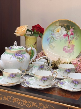 贝壳造型咖啡杯碟利摩日硬瓷