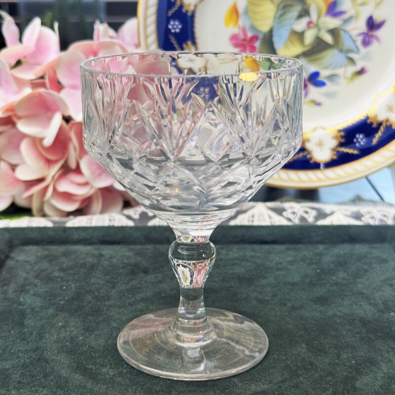 西洋古董 法国产 重工机切 透亮水晶鸡尾酒杯 水晶杯 单支 现货