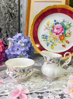 西洋古董 royal albert brigadoon蓬岛仙舞鎏金骨瓷咖啡杯碟 现货