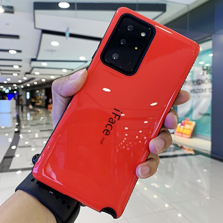 iFace适用三星Note20ultra手机壳防摔加厚加宽小蛮腰壳黑色保护套镜面烤漆珠光壳note20 ultra防摔壳红色套