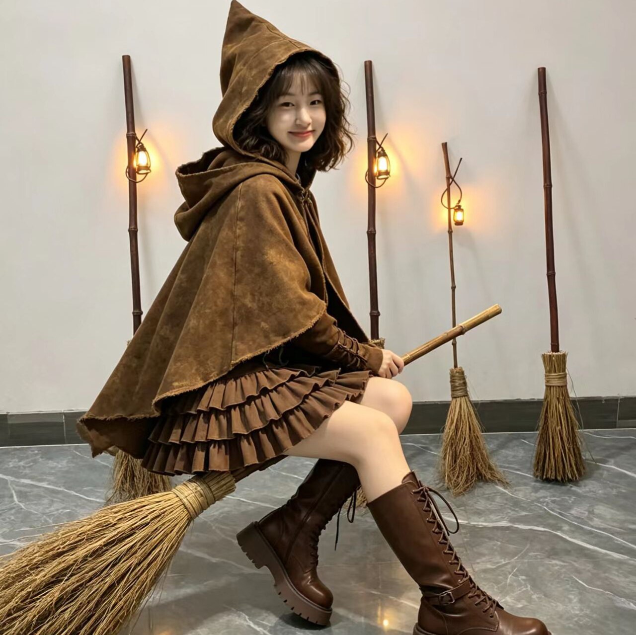 女巫魔法扫把哈利波特动漫漫展扫把pose拍照舞蹈小仙女二次元扫把